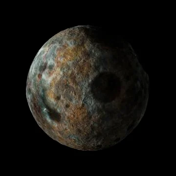 Alien Solar system planet on black background 3d rendering. Stock Illustration