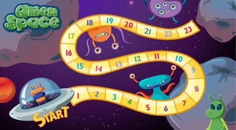 Alien space board game 스톡 일러스트