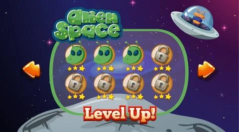 Alien space game background イラスト素材