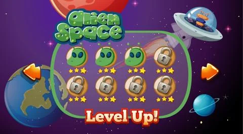 Alien space game background Stock Illustration