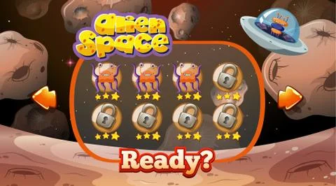 Alien space game background 스톡 일러스트