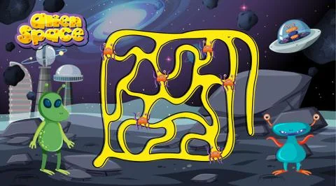 Alien space game background Illustrazione stock