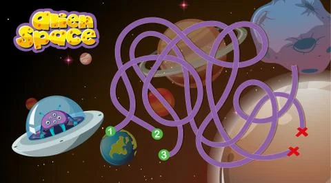 Alien space game background Stock Illustration