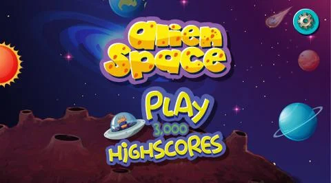 Alien Space game background イラスト素材