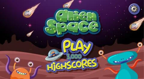 Alien space game background 스톡 일러스트