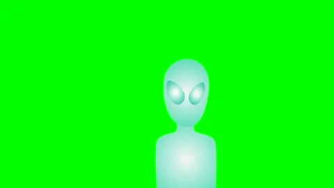 Alien from space or another planet, animation on a green chromakey background Stock Footage 270929487