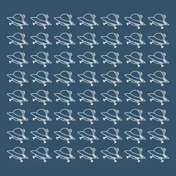 Alien space shuttle pattern background image Stock Illustration