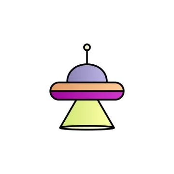 Alien, space, ufo color gradient vector icon Stock Illustration