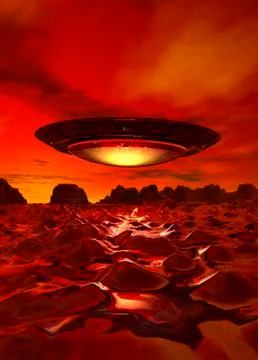 Alien spacecraft, artwork Stock Illustration