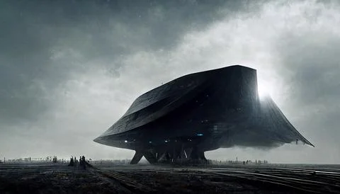Alien Spacecraft Technology, Science Fiction, Space ship Stock Illustration