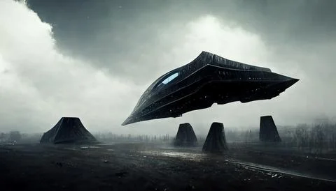 Alien Spacecraft Technology, Science Fiction, Space ship Stock Illustration