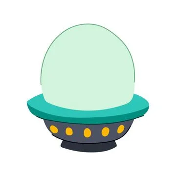 Alien spaceship cartoon icon representing unknown universe exploration Stock Illustration