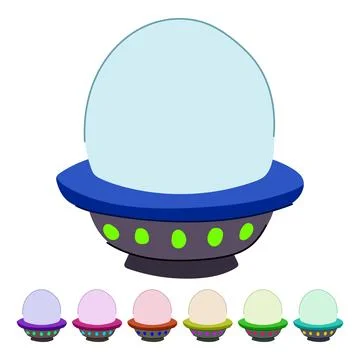 Alien spaceship cartoon icon representing unknown universe exploration graphi Stock Illustration