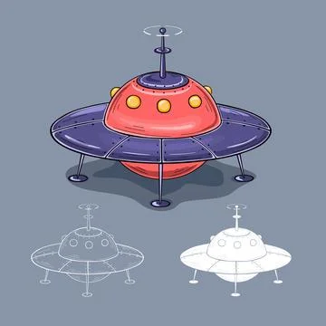 Alien spaceship concept illustration Stock Illustration