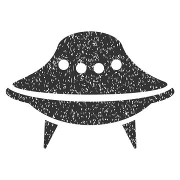 Alien Spaceship Grainy Texture Icon Stock Illustration