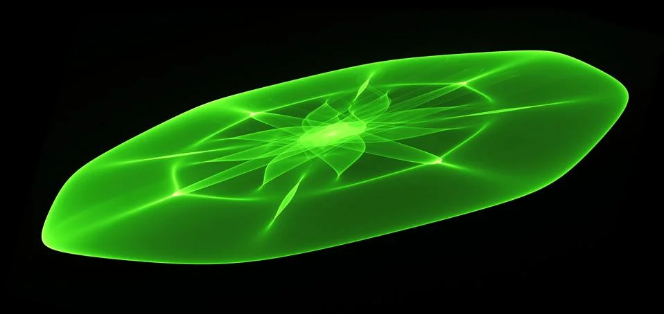 Alien spaceship is green Stock Illustration