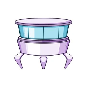 Alien spaceship hovering with futuristic design and landing gear Stock Illustration