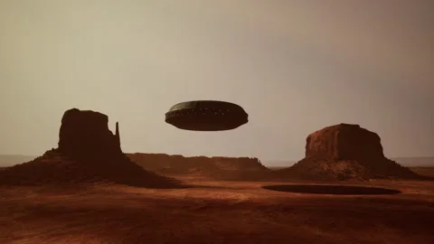 Alien Spaceship Hovering over Arizona Видео 238834061