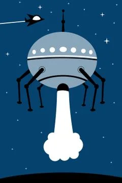 Alien spaceship Stock Illustration