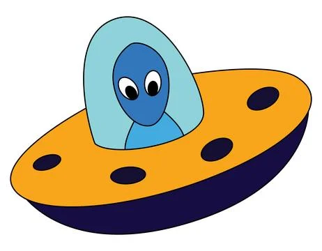 Alien spaceship isolated on a white background Stock Illustration