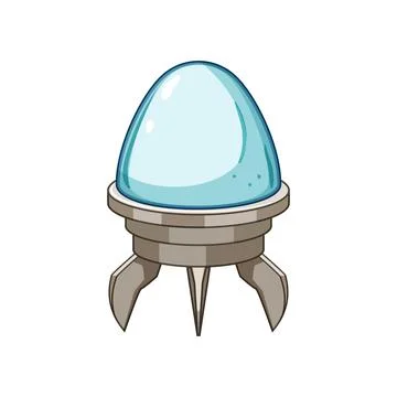 Alien spaceship module or futuristic pod exploring cosmos Stock Illustration