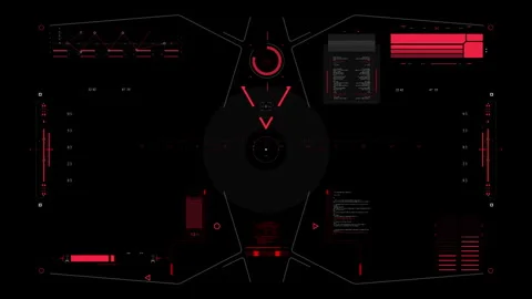 Alien spaceship Screen. Universal HUD, UI Graphic Elements. Futuristic UI Stock Footage 306952375