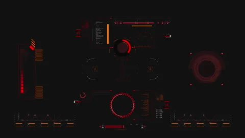 Alien Spaceship Screen. Universal HUD, UI Graphic Elements. Stock Footage 329676189