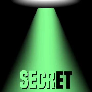 Alien spaceship vector background with abductor ray and secret word Stock Illustration