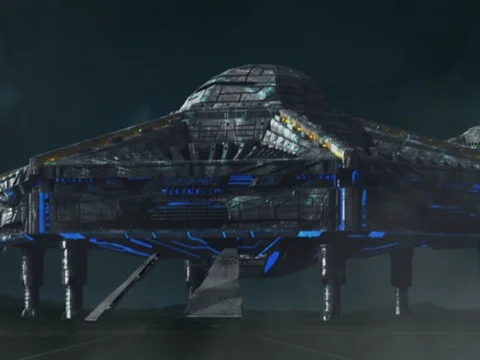 Alien Spaceships Landing Stock Footage 71977562