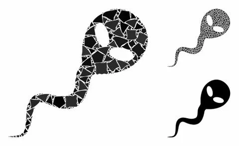 Alien spermatozoon Composition Icon of Irregular Elements 库存插图