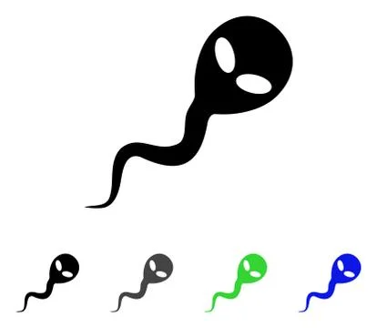 Alien Spermatozoon Flat Icon Illustrazione stock