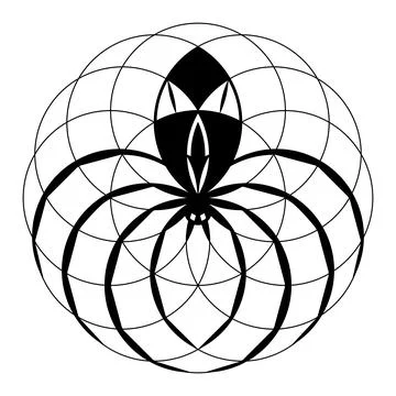 Alien-spider in its web, crop circle pattern Stock Illustration