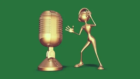 Alien Standing With Holding - Stock Video Element Vidéo 338017860