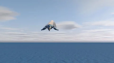 Alien Starship Fly In 2 - 3D Model Stock Footage 51928055