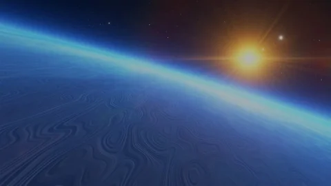 Alien Starship Over a Kepler Planet Stock Footage 84949865