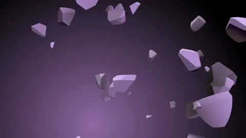 Alien stones fly in 3d space Video stock 131087204