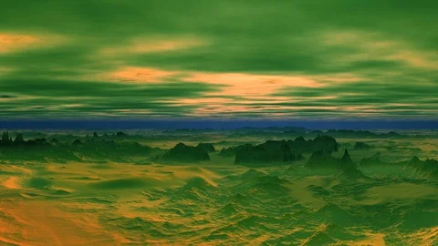 Alien Sunset and Clouds Vídeo Stock 126542904