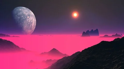 Alien Sunset Video stock 126329906