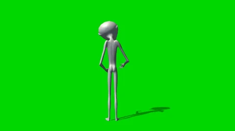Alien talking - seperated on green screen Vidéo 34448046