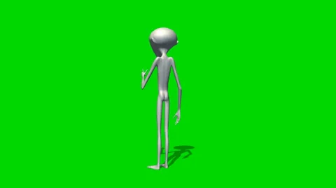 Alien talking - seperated on green screen Stock-Footage 34448145