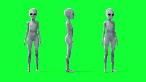 Alien talking. UFO. Green screen 4k footage. Vidéo 71819527