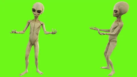 Alien talks. Loopable animation on green screen. 4k. Stock Footage 87101363