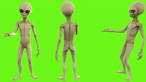 Alien talks. Loopable animation on green screen. 4k. Stock Footage 87101585