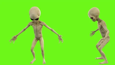 Alien talks. Loopable animation on green screen. 4k. Stock Footage 87102613