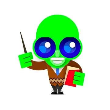 Alien teacher vector illustration on white background Stock Illustration
