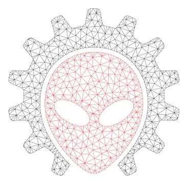 Alien Technology Polygonal Frame Vector Mesh Illustration Stock Illustration