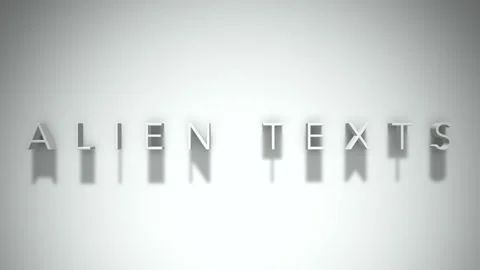 Alien Texts 3D title animation with shadows on a white background Stock Footage 296662149