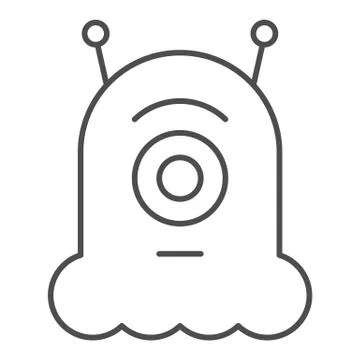 Alien thin line icon. Extraterrestrial vector illustration isolated on white Stock Illustration