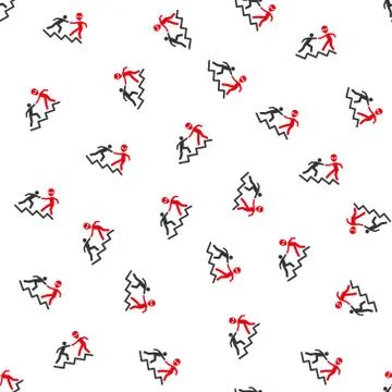 Alien Training Help Flat Vector Seamless Pattern 스톡 일러스트