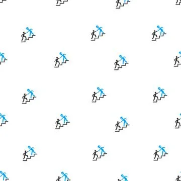 Alien Training Help Flat Vector Seamless Pattern Stock Illustration